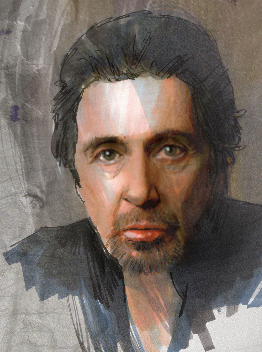 Al Pacino Portrait in Pantone Marker by Wal Marsh