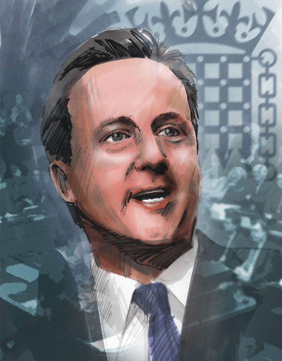 David Cameron Portrait in Pantone Marker by Wal Marsh