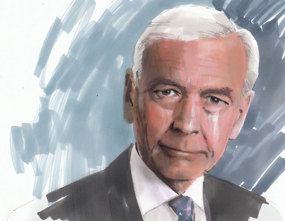 John Humphrys portrait in Pantone Marker by Wal Marsh